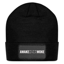 Load image into Gallery viewer, Awake Over Woke - Patch Beanie - black