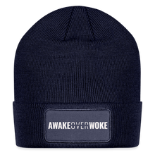 Load image into Gallery viewer, Awake Over Woke - Patch Beanie - navy