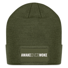 Load image into Gallery viewer, Awake Over Woke - Patch Beanie - olive