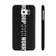 Load image into Gallery viewer, Worship Over Worry - Black Vertical Statement Case - Overwear Gear