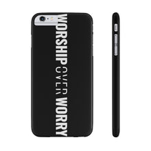 Load image into Gallery viewer, Worship Over Worry - Black Vertical Statement Case - Overwear Gear