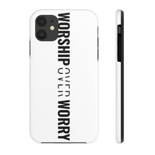 Load image into Gallery viewer, Worship Over Worry - Tough Phone Case (White) - Overwear Gear