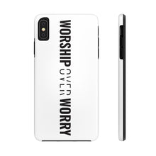 Load image into Gallery viewer, Worship Over Worry - Tough Phone Case (White) - Overwear Gear