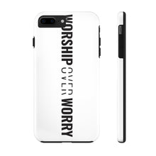 Load image into Gallery viewer, Worship Over Worry - Tough Phone Case (White) - Overwear Gear