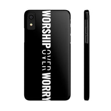 Load image into Gallery viewer, Worship Over Worry - Black Vertical Statement Case - Overwear Gear