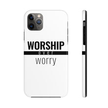 Load image into Gallery viewer, Worship Over Worry - Tough Phone Case (White) - Overwear Gear