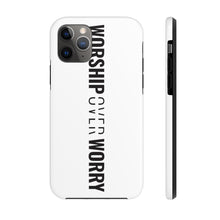 Load image into Gallery viewer, Worship Over Worry - Tough Phone Case (White) - Overwear Gear