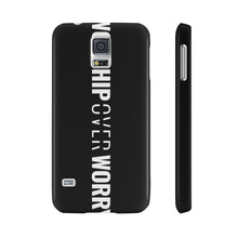 Load image into Gallery viewer, Worship Over Worry - Black Vertical Statement Case - Overwear Gear