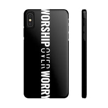 Load image into Gallery viewer, Worship Over Worry - Black Vertical Statement Case - Overwear Gear