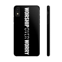 Load image into Gallery viewer, Worship Over Worry - Tough Phone Case (Black) - Overwear Gear