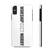 Load image into Gallery viewer, Worship Over Worry - Tough Phone Case (White) - Overwear Gear