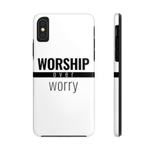 Load image into Gallery viewer, Worship Over Worry - Tough Phone Case (White) - Overwear Gear