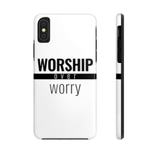 Load image into Gallery viewer, Worship Over Worry - Tough Phone Case (White) - Overwear Gear