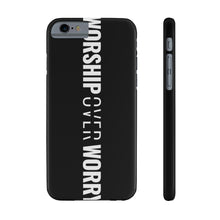 Load image into Gallery viewer, Worship Over Worry - Black Vertical Statement Case - Overwear Gear