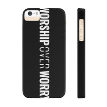 Load image into Gallery viewer, Worship Over Worry - Black Vertical Statement Case - Overwear Gear
