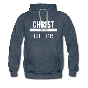 Christ Over Culture - Premium Hoodie - heather denim