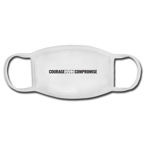 Courage Over Compromise Face Mask - white/white
