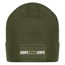 Load image into Gallery viewer, Hope Over Hype - Patch Beanie - olive