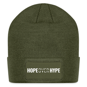 Hope Over Hype - Patch Beanie - olive