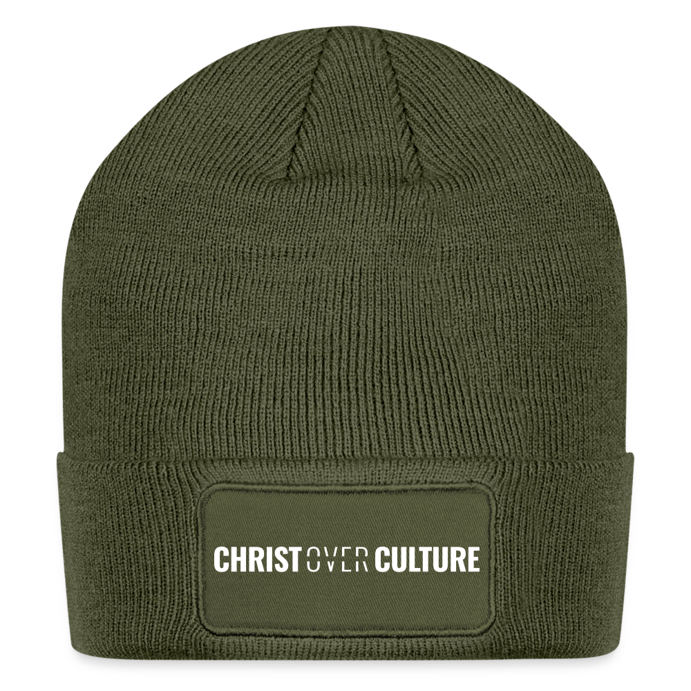 Christ Over Culture - Patch Beanie - olive