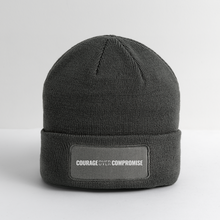 Load image into Gallery viewer, Courage Over Compromise - Patch Beanie - charcoal grey