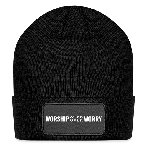 Worship Over Worry - Patch Beanie - black