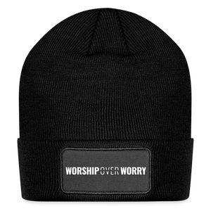 Worship Over Worry - Patch Beanie - black