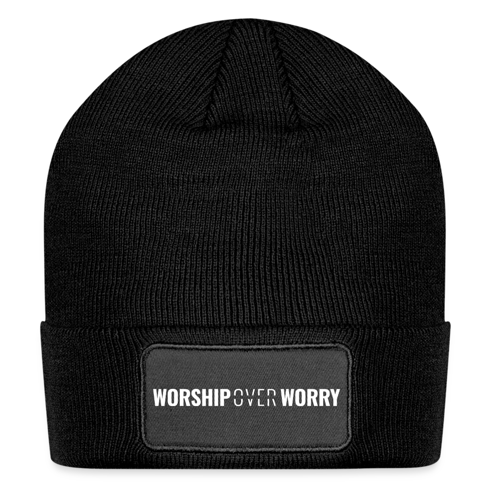 Worship Over Worry - Patch Beanie - black