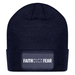 Faith Over Fear - Patch Beanie - navy