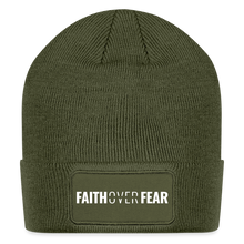 Load image into Gallery viewer, Faith Over Fear - Patch Beanie - olive