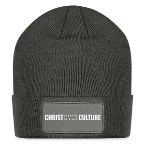 Christ Over Culture - Patch Beanie - charcoal grey