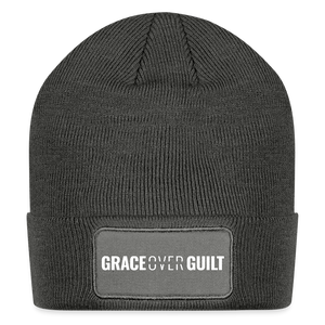 Grace Over Guilt - Patch Beanie - charcoal grey