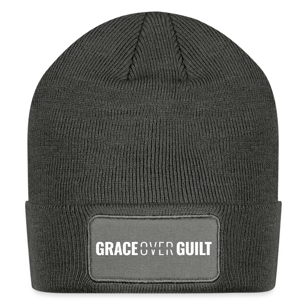 Grace Over Guilt - Patch Beanie - charcoal grey