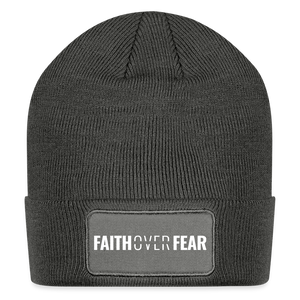 Faith Over Fear - Patch Beanie - charcoal grey