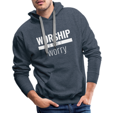 Load image into Gallery viewer, Worship Over Worry - Premium Hoodie - heather denim