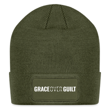 Load image into Gallery viewer, Grace Over Guilt - Patch Beanie - olive