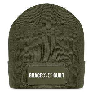 Grace Over Guilt - Patch Beanie - olive