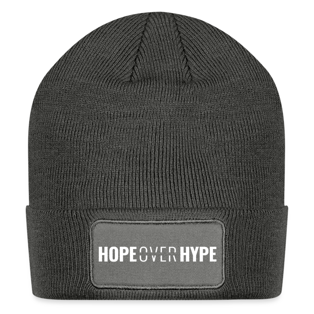 Hope Over Hype - Patch Beanie - charcoal grey