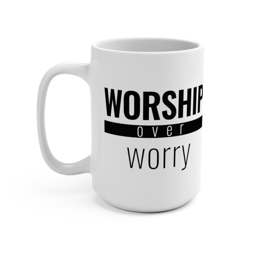 Worship Over Worry - Red Bar Mug - Overwear Gear