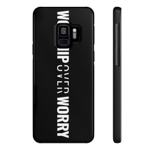 Load image into Gallery viewer, Worship Over Worry - Black Vertical Statement Case - Overwear Gear