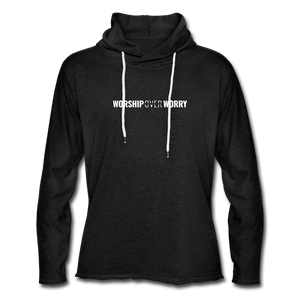 Worship Over Worry - Lightweight Hoodie - charcoal gray