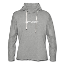 Load image into Gallery viewer, Hope Over Hype - Lightweight Hoodie - heather gray