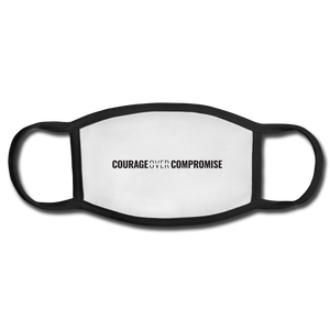 Courage Over Compromise Face Mask - white/black